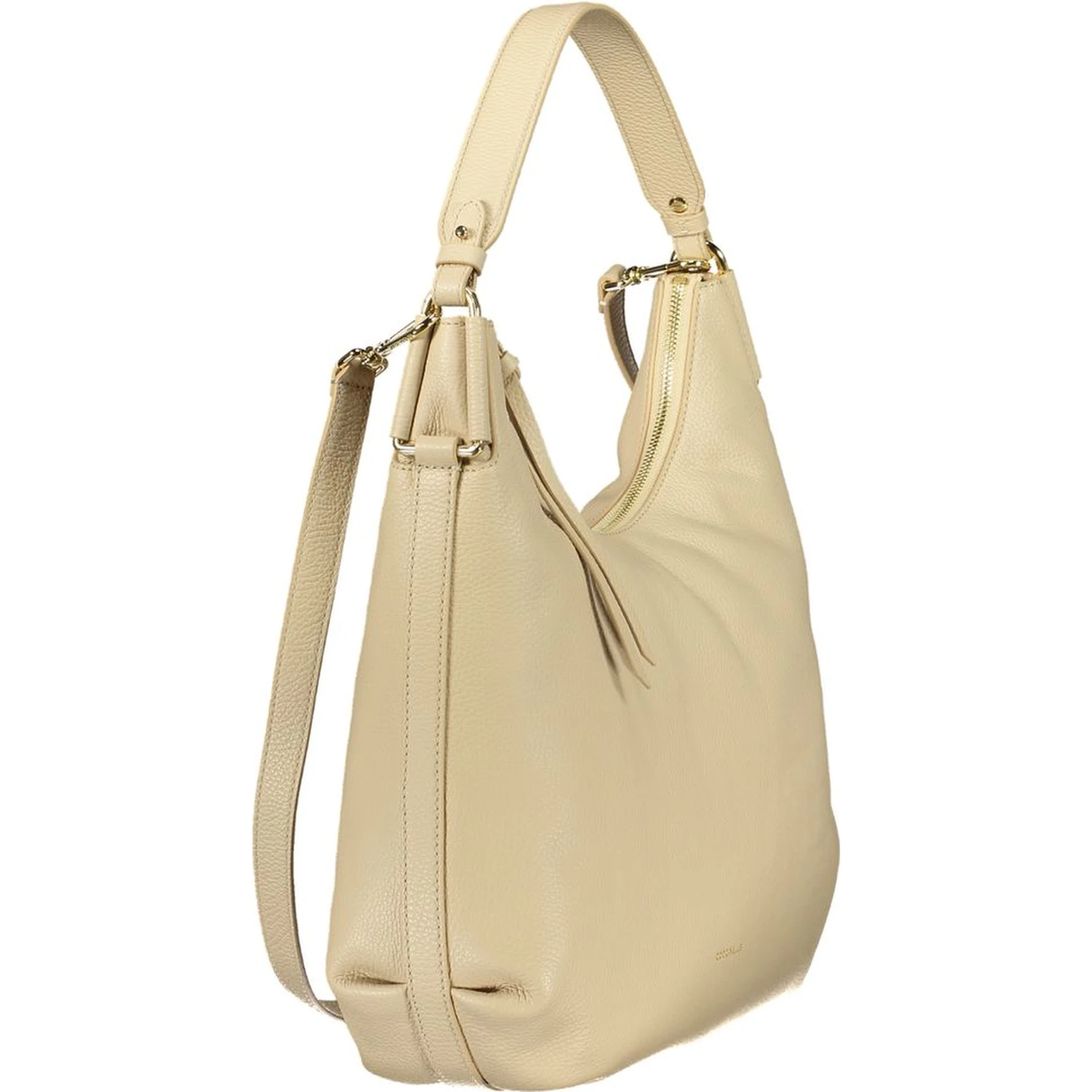 Beige Leather Women Handbag