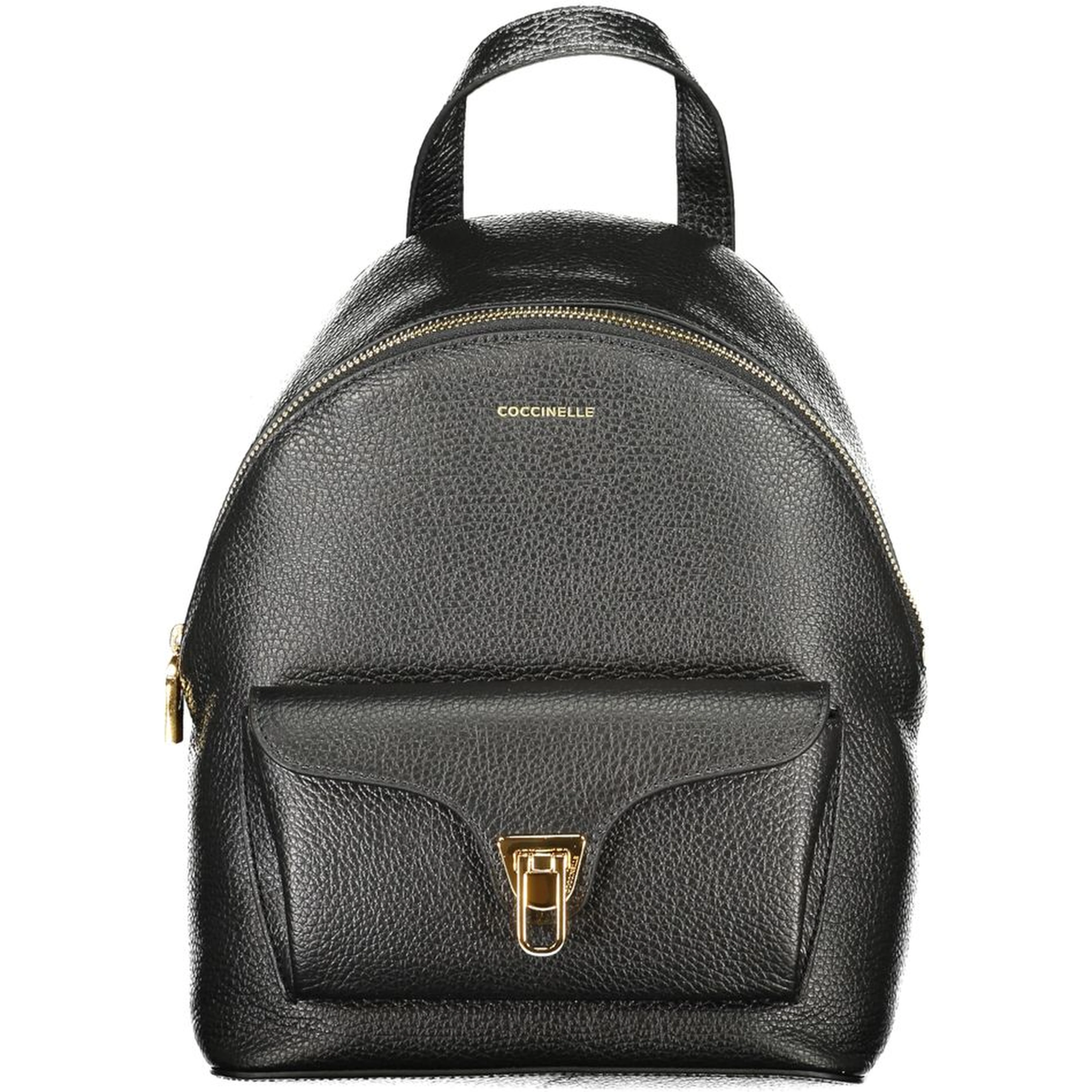 Black Leather Women Backpack