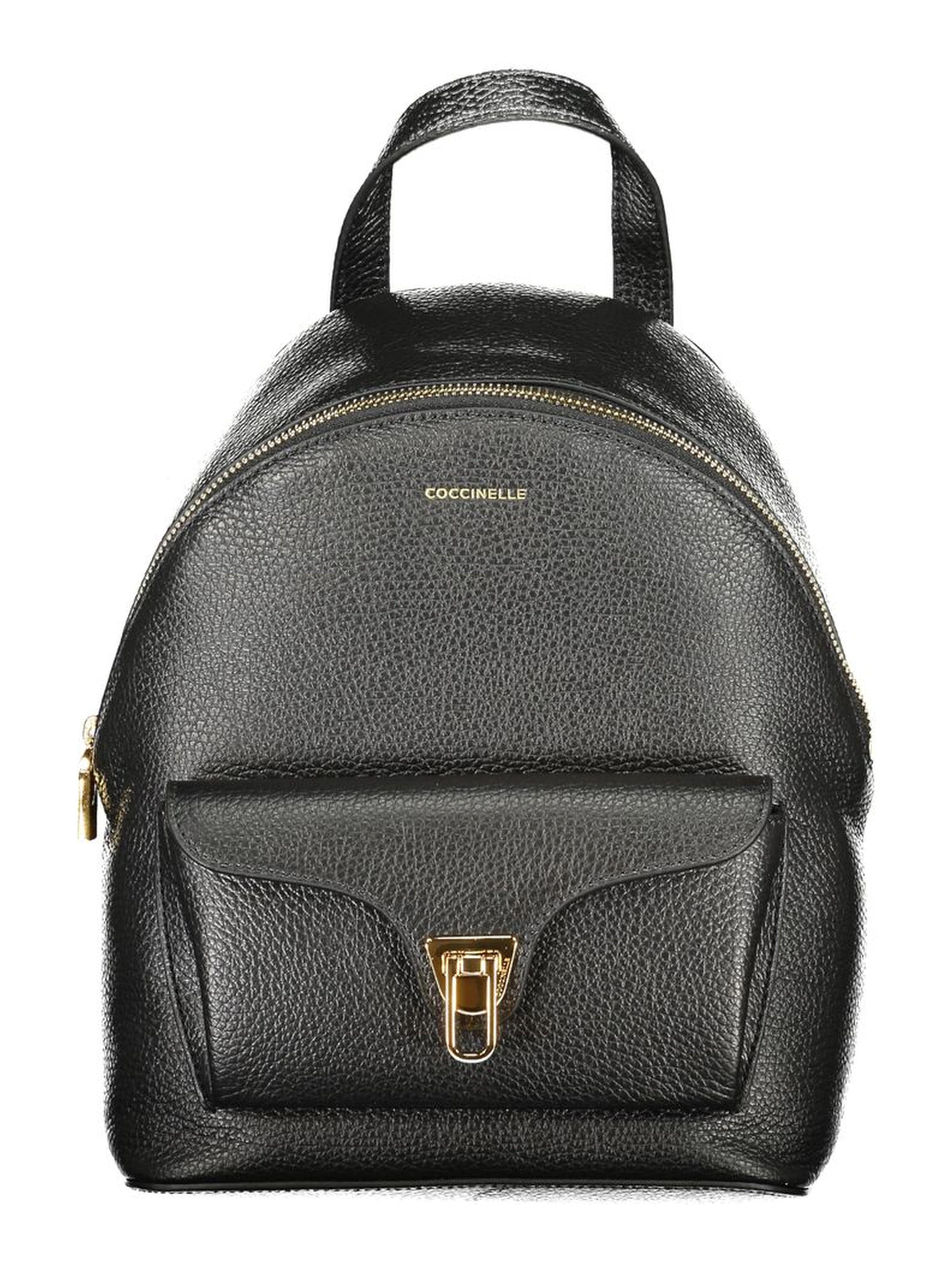 Black Leather Women Backpack