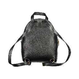 Black Leather Women Backpack