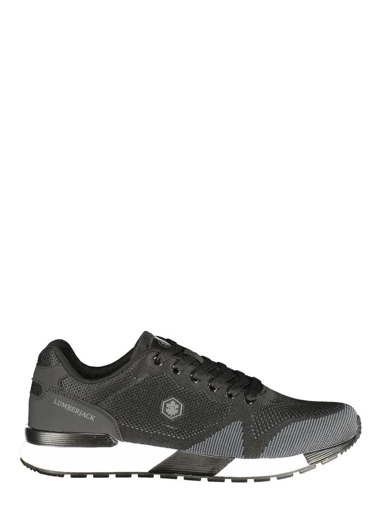 Black Polyester Men Sneaker
