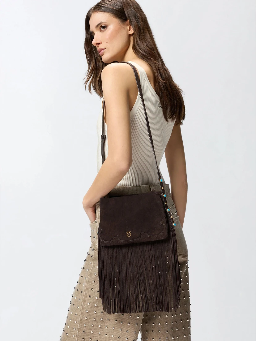 PINKO TRIPLET MINI FRINGES handbag