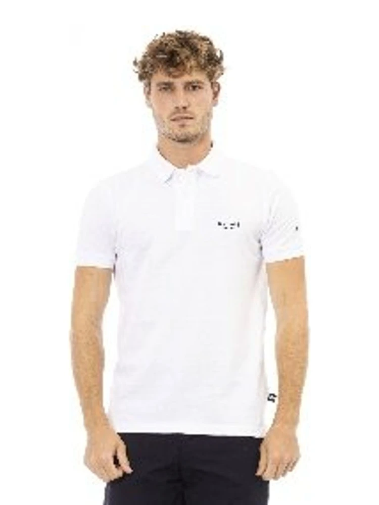 Black And White Cotton Polo Shirt