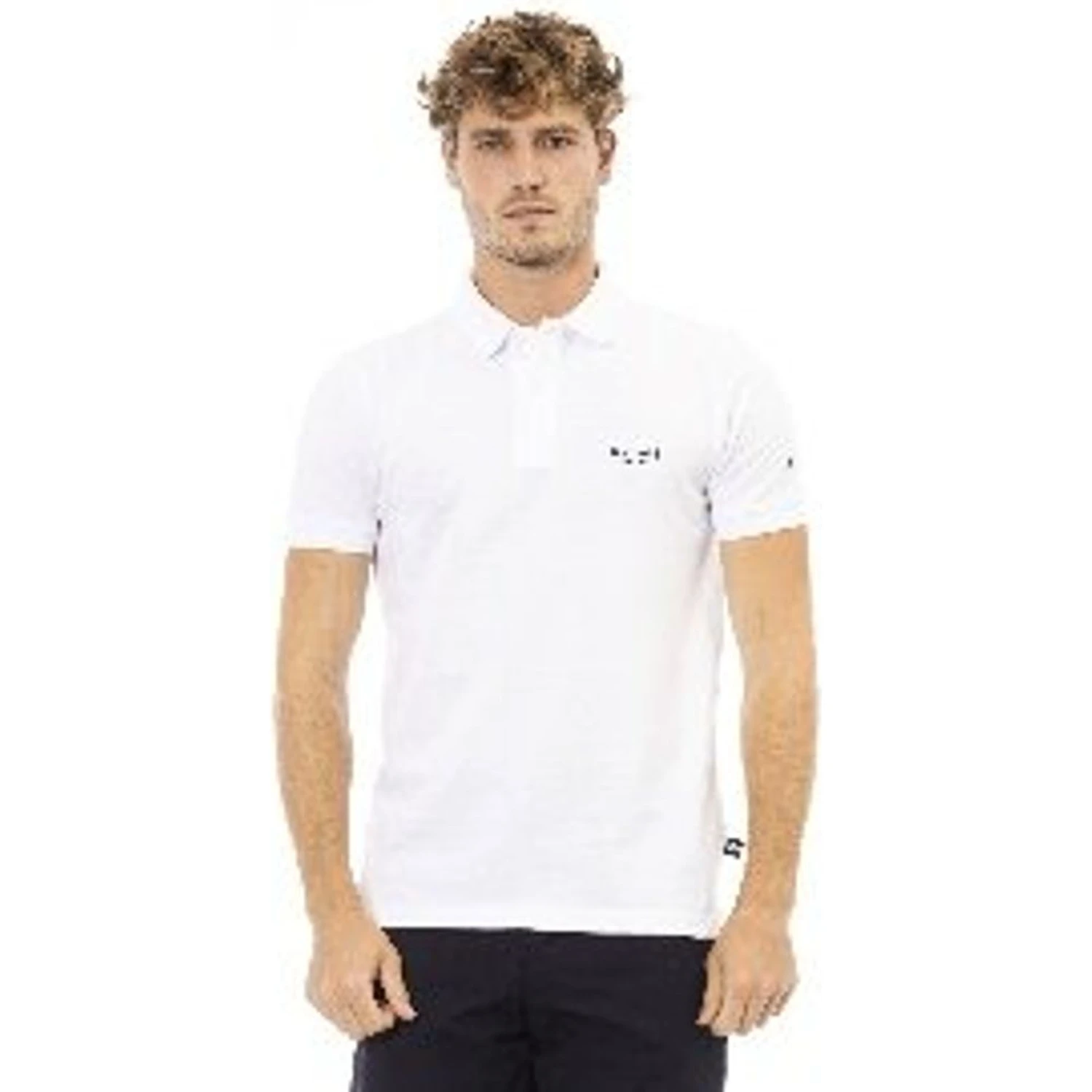 Black And White Cotton Polo Shirt
