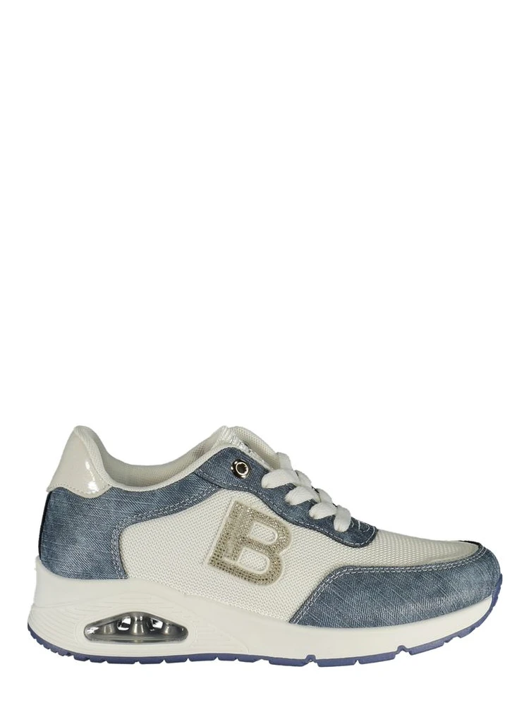 Blue Polyester Athletic Sneakers