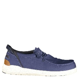 Blue Polyester Men Classic Shoe
