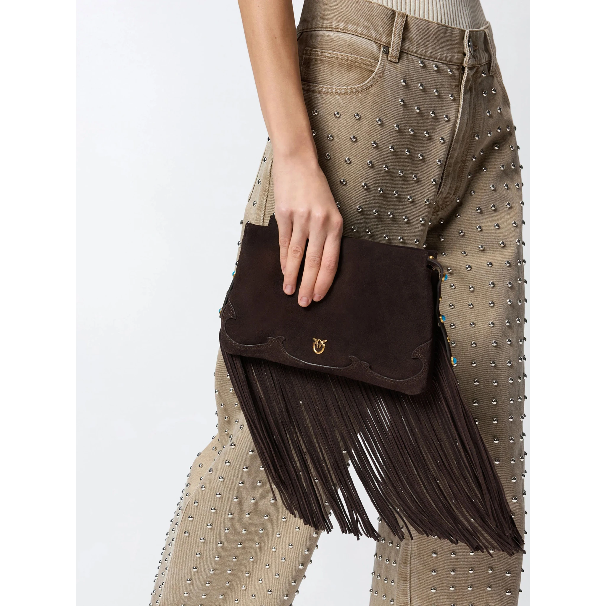 PINKO TRIPLET MINI FRINGES handbag