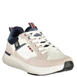 White Polyester Men's Sneaker