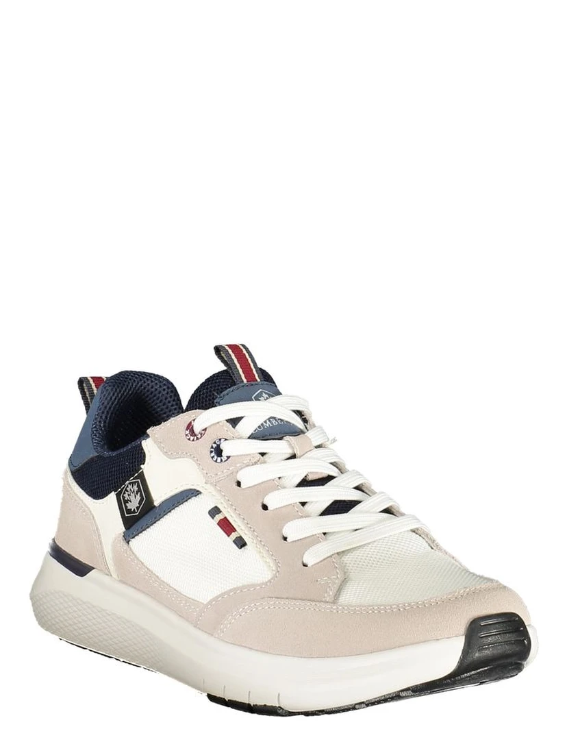 White Polyester Men's Sneaker