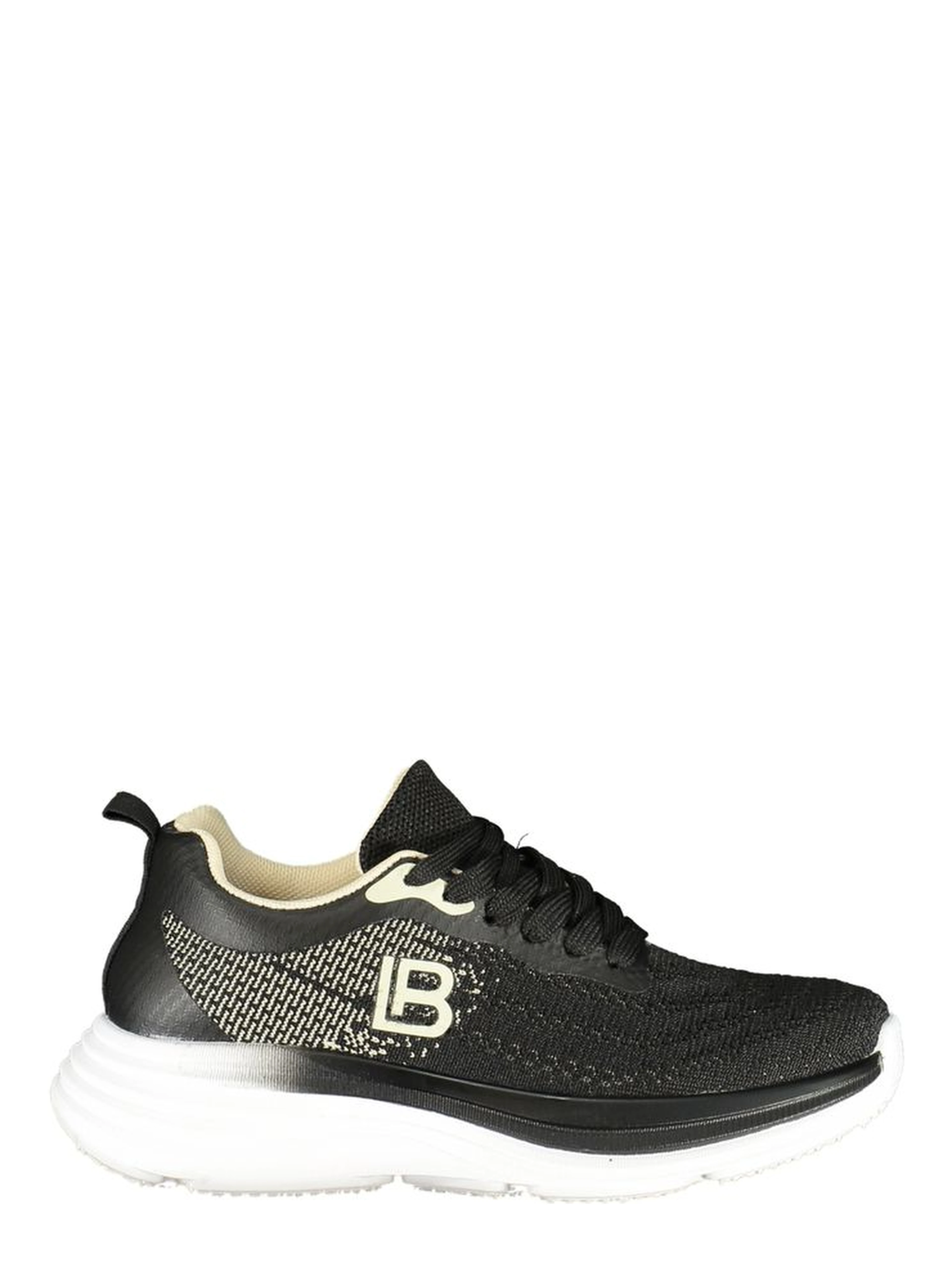 Black Polyester Athletic Sneakers