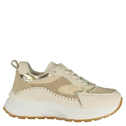 Beige Polyester Athletic Sneakers