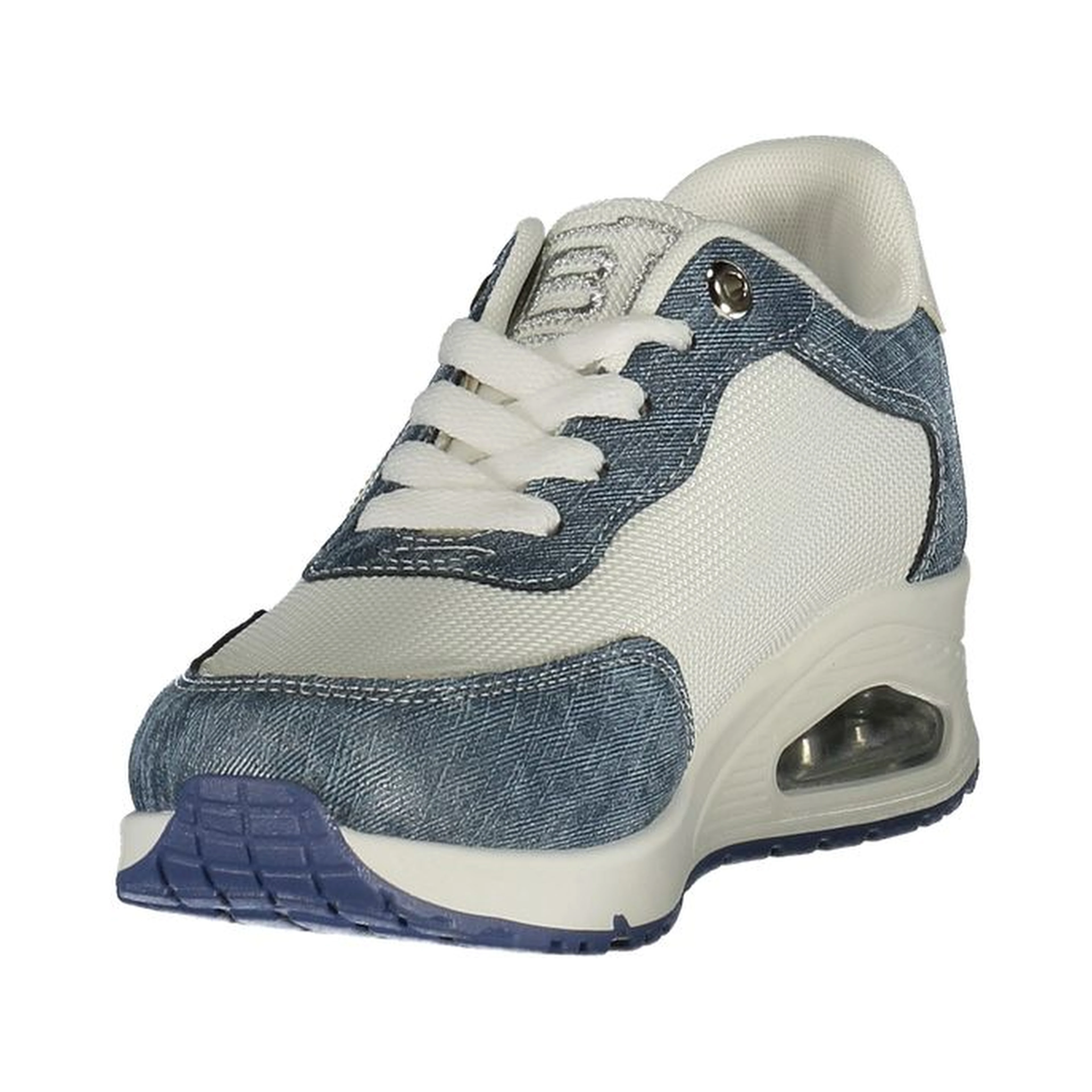 Blue Polyester Athletic Sneakers