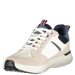 White Polyester Men's Sneaker