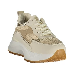 Beige Polyester Athletic Sneakers