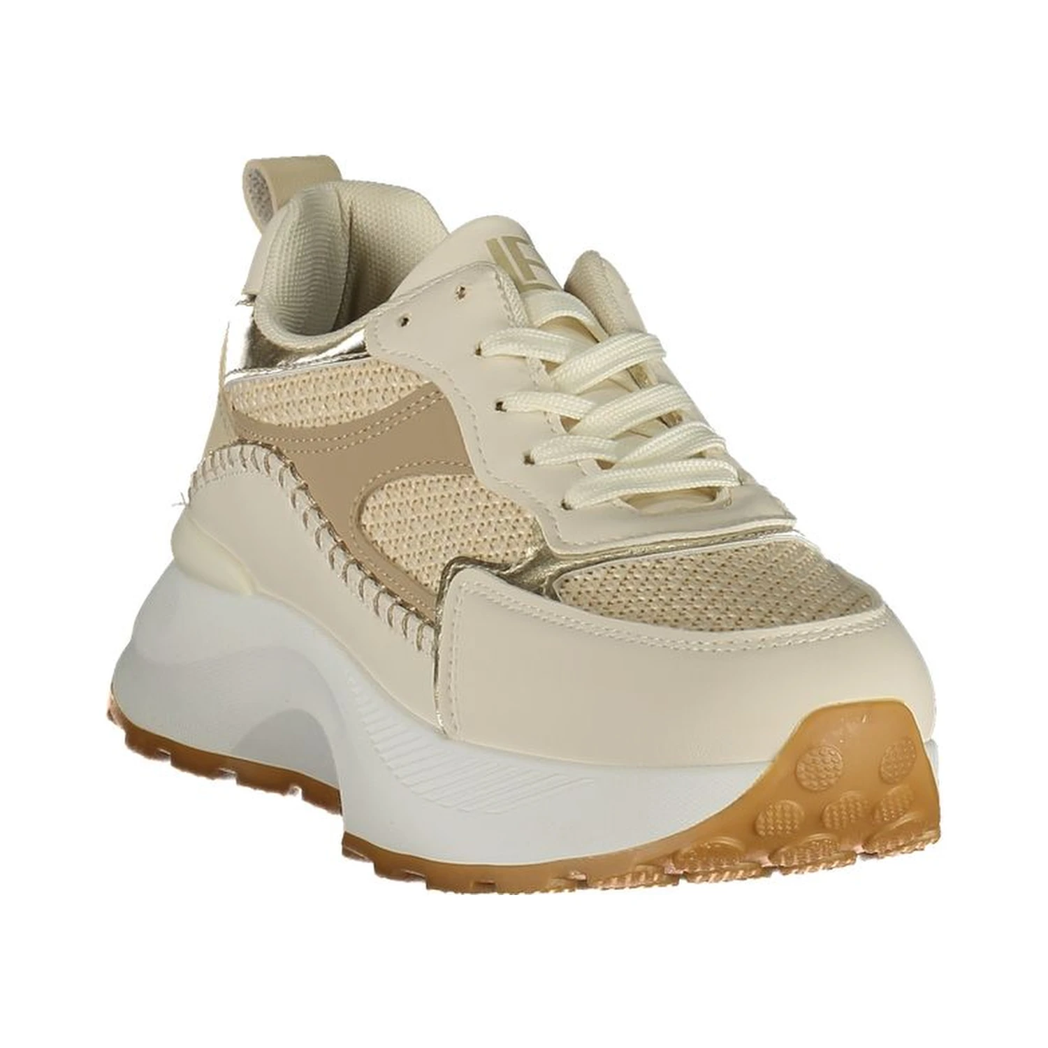 Beige Polyester Athletic Sneakers