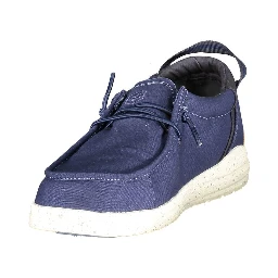Blue Polyester Men Classic Shoe