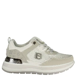 White Polyurethane Women Sneaker