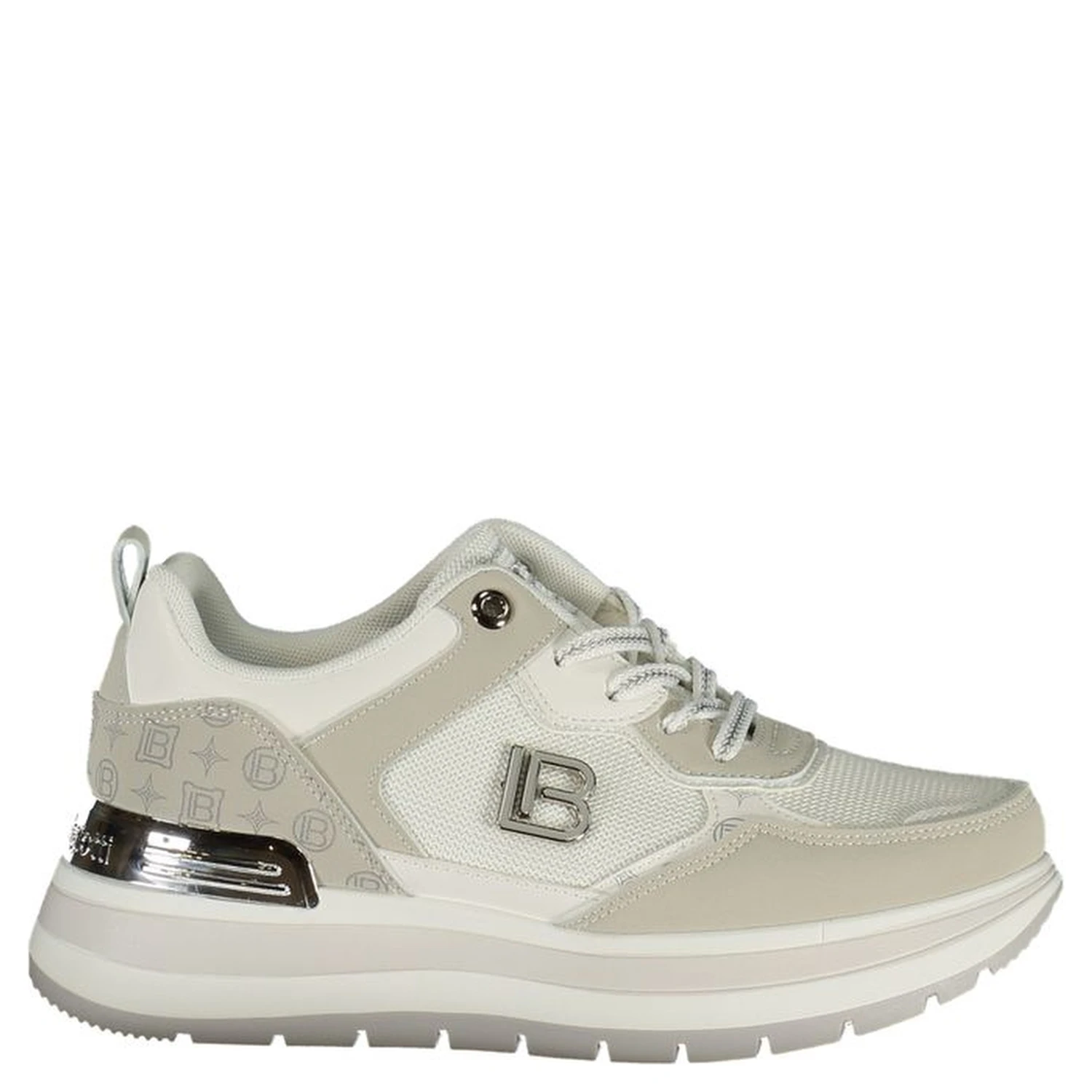 White Polyurethane Women Sneaker