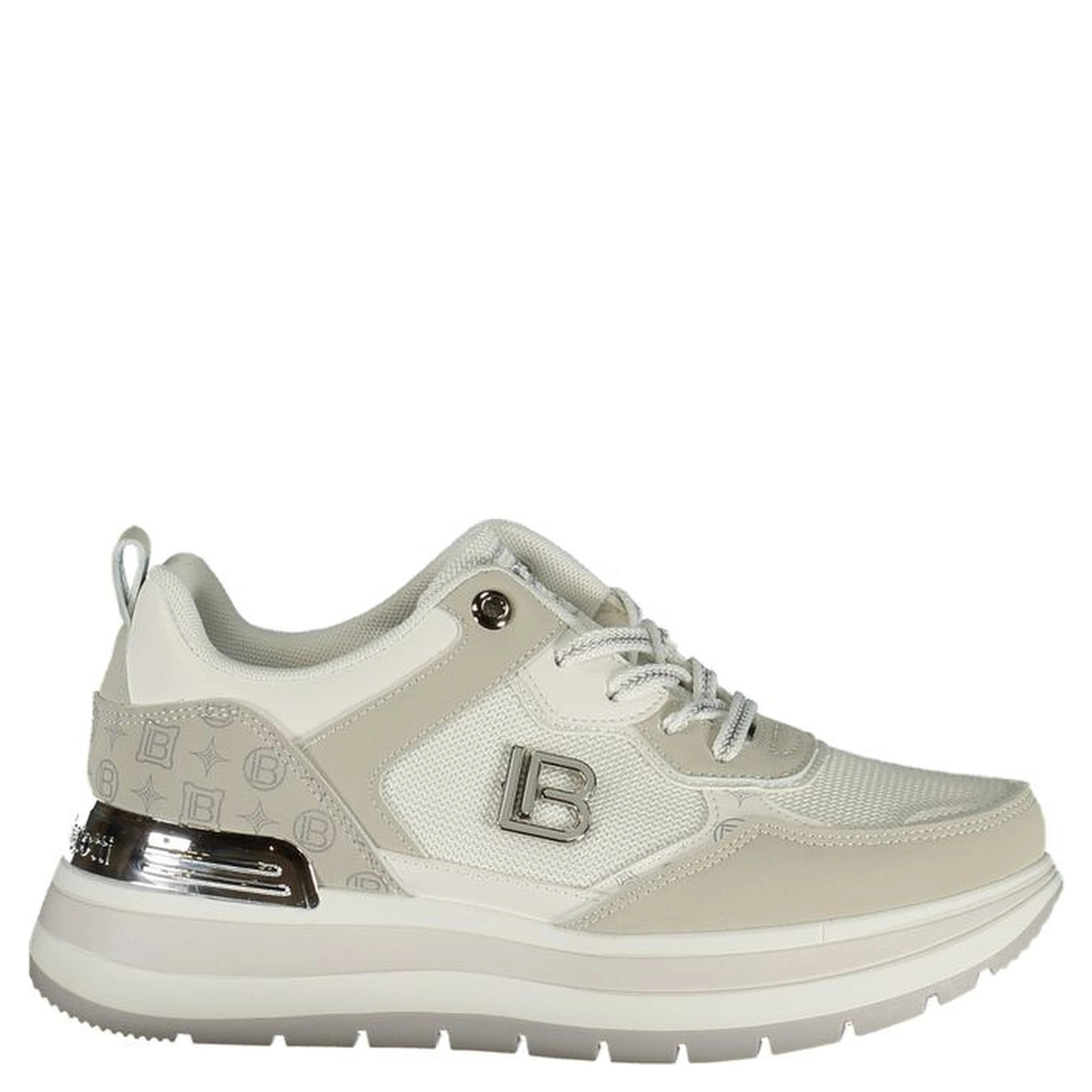 White Polyurethane Women Sneaker