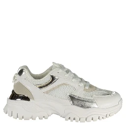 White Polyurethane Women Sneaker