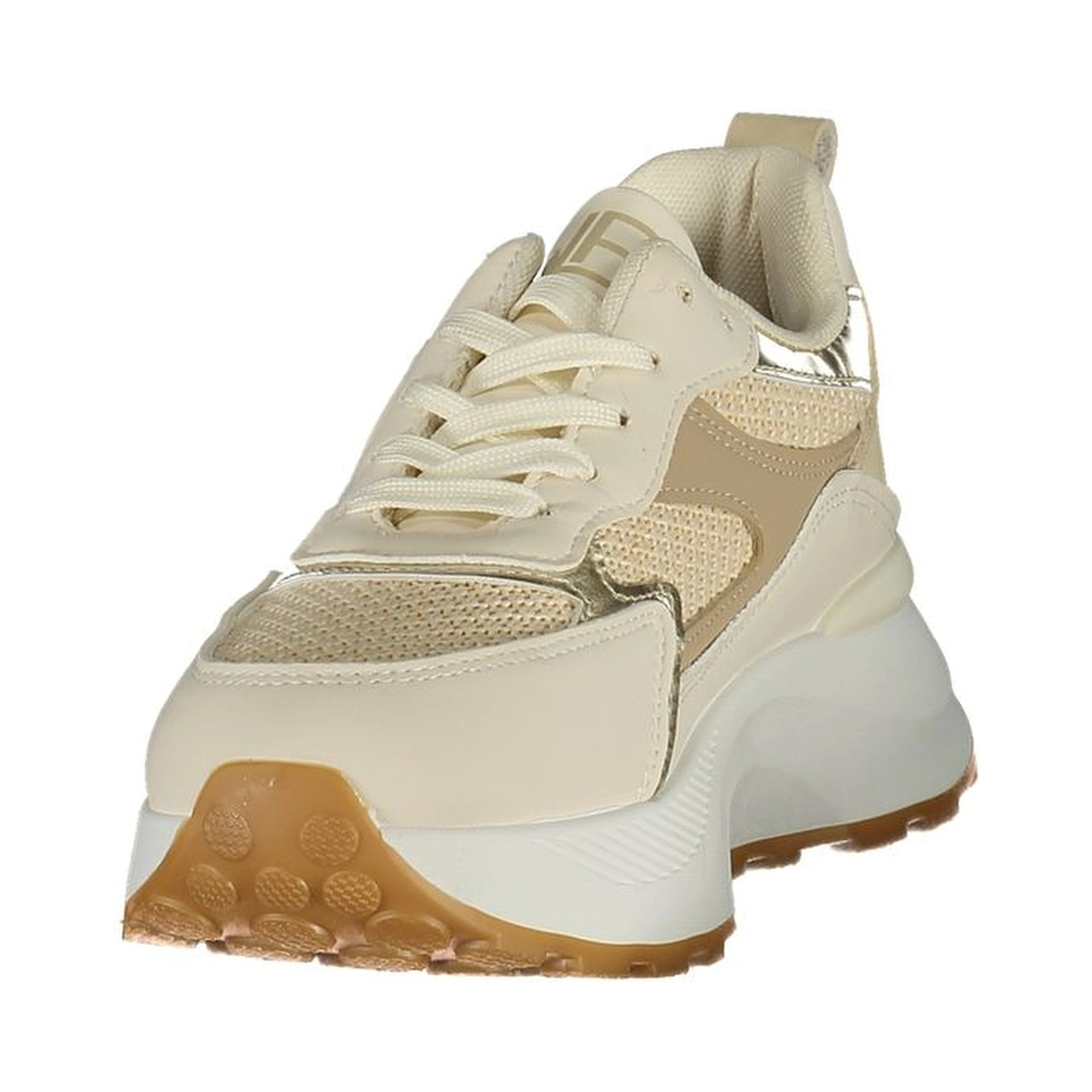 Beige Polyester Athletic Sneakers