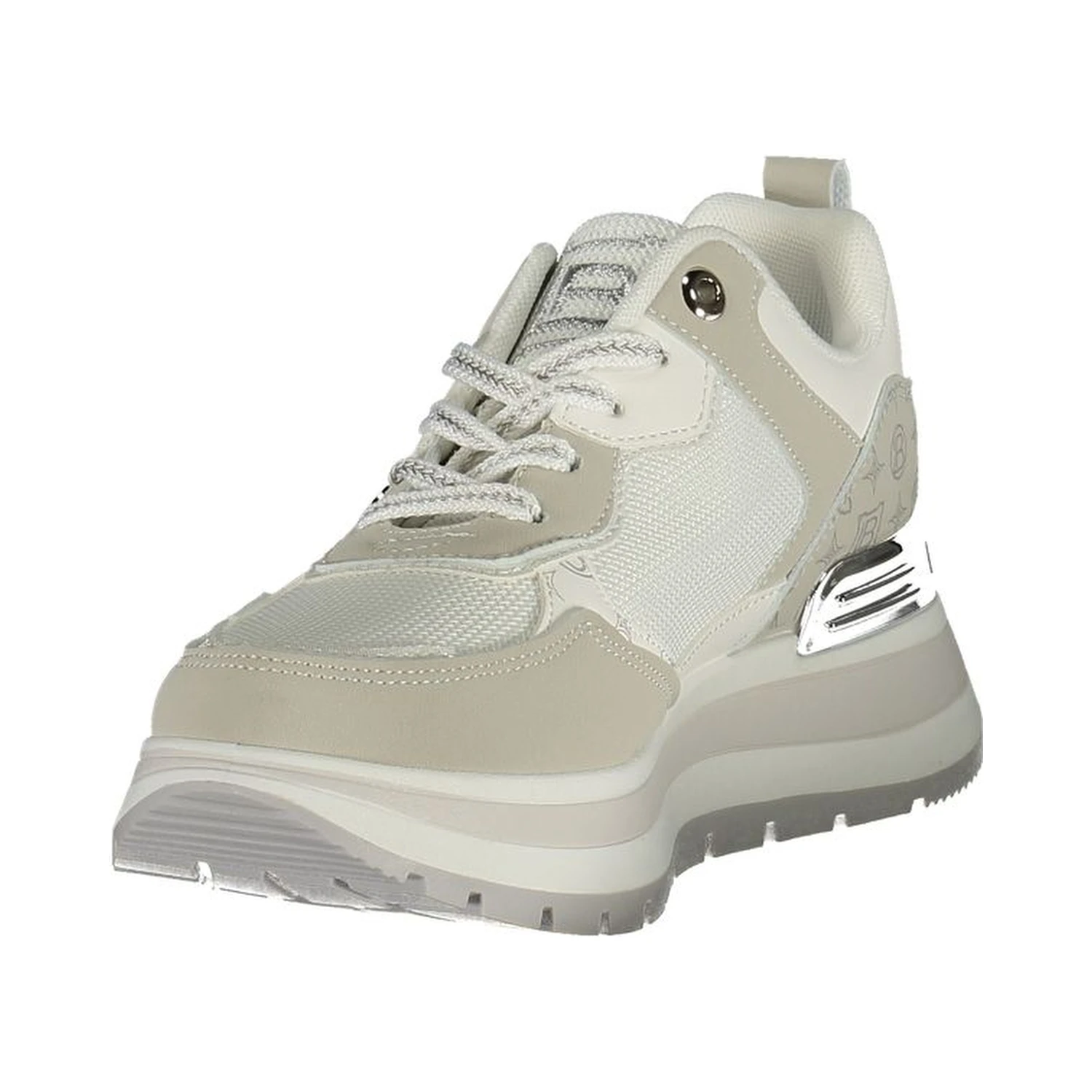 White Polyurethane Women Sneaker