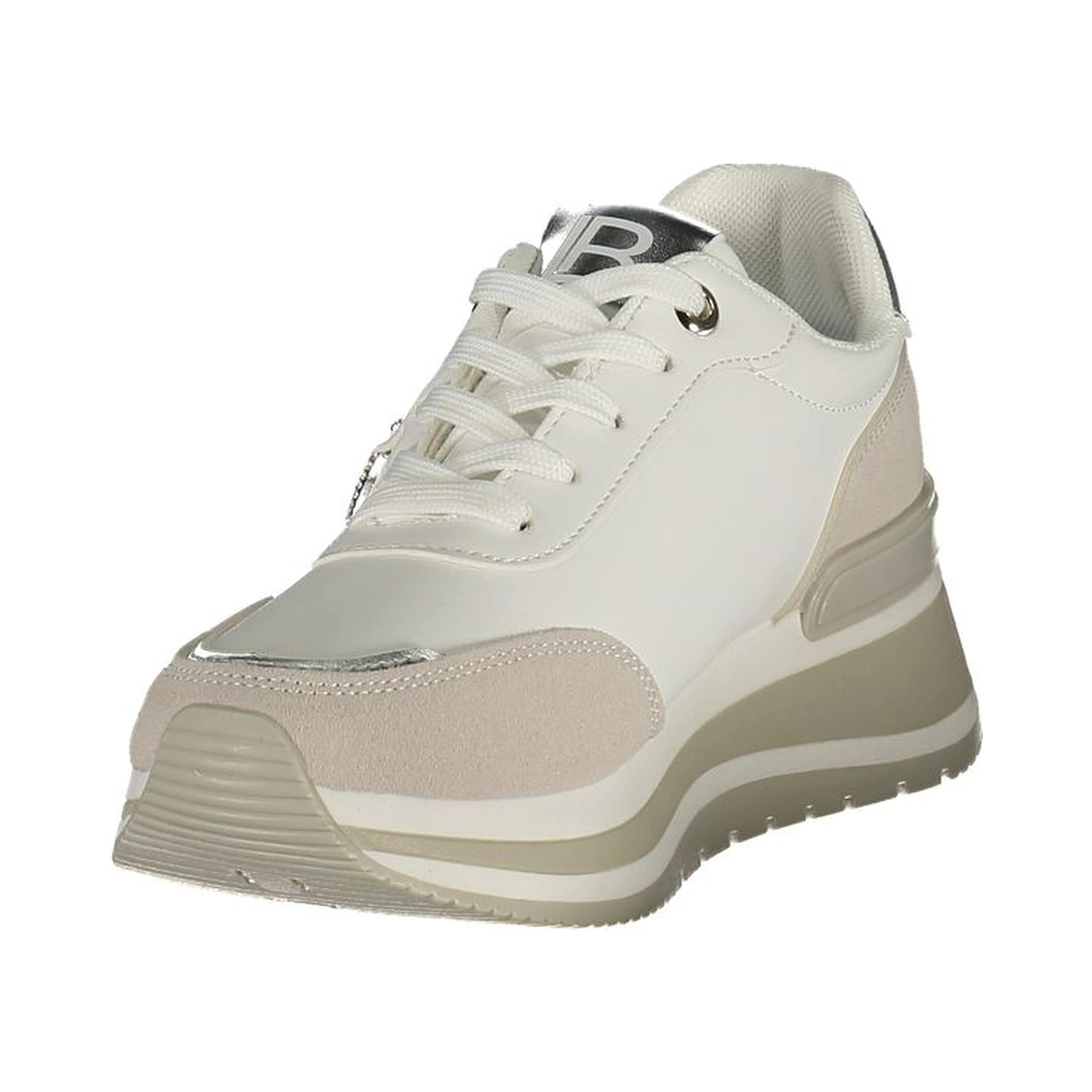 White Polyurethane Women Sneaker