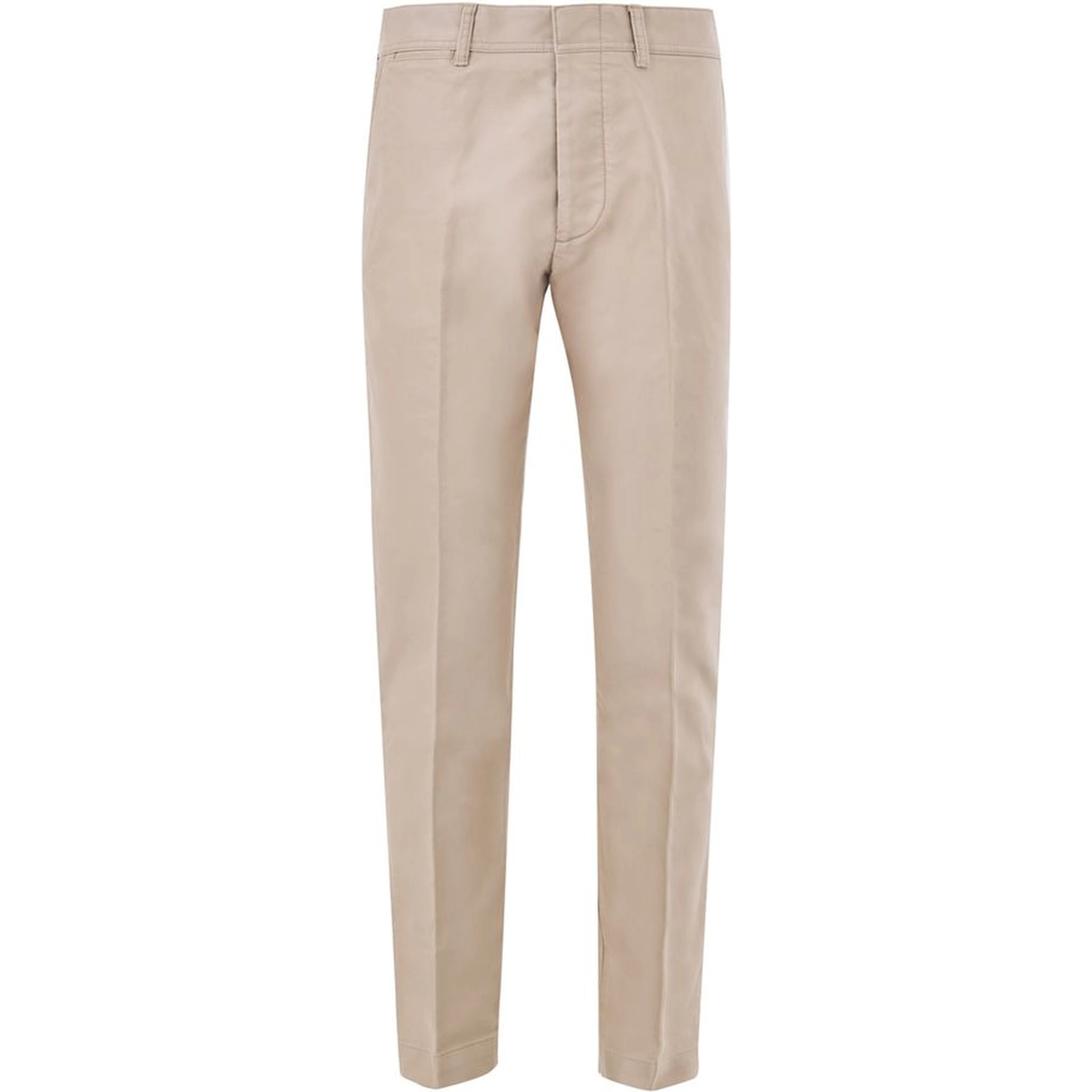 Beige Cotton Chino Pants