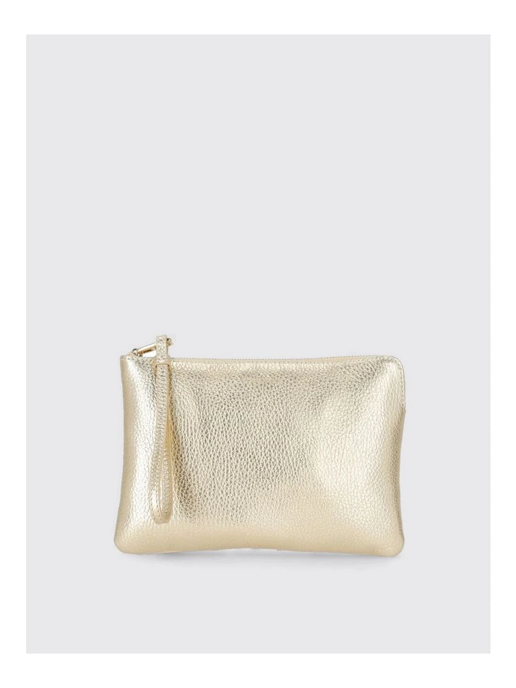 Gold Leather Clutch Bag