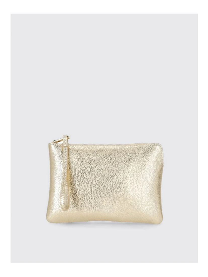 Gold Leather Clutch Bag