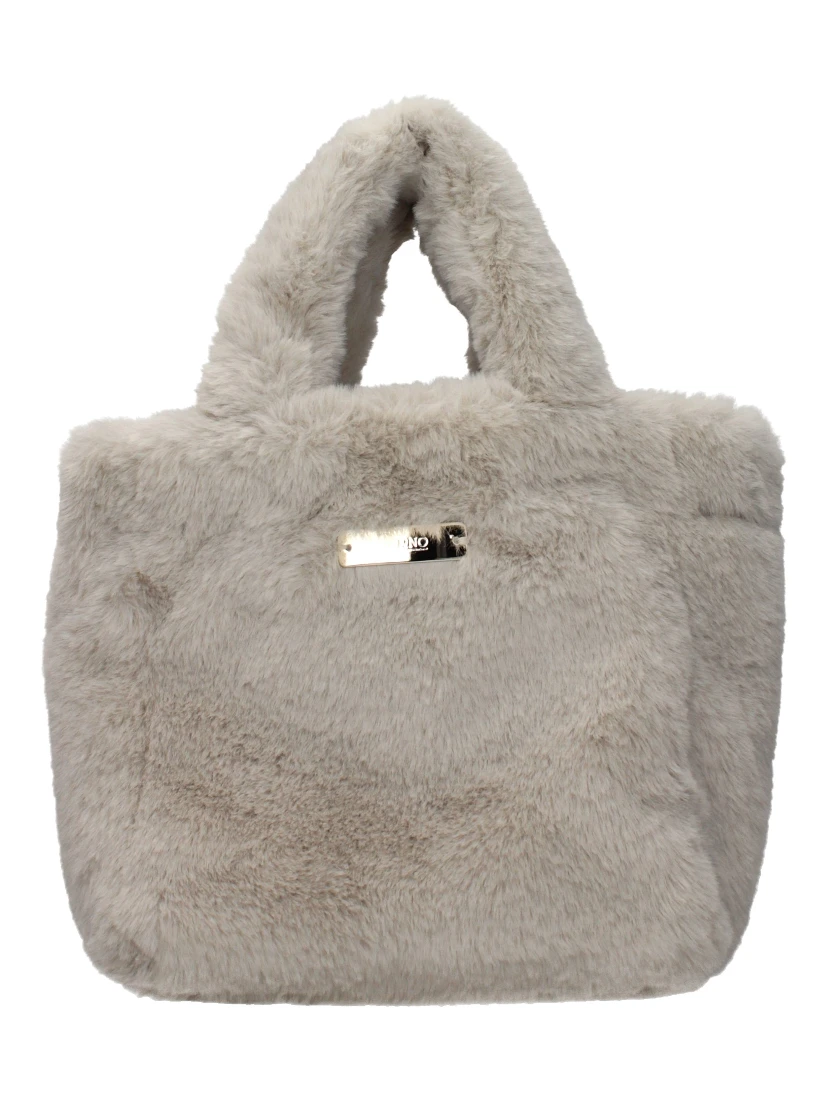 Gray Fur Handbag