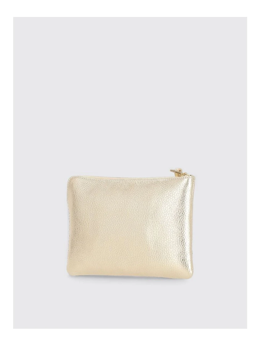 Gold Leather Clutch Bag
