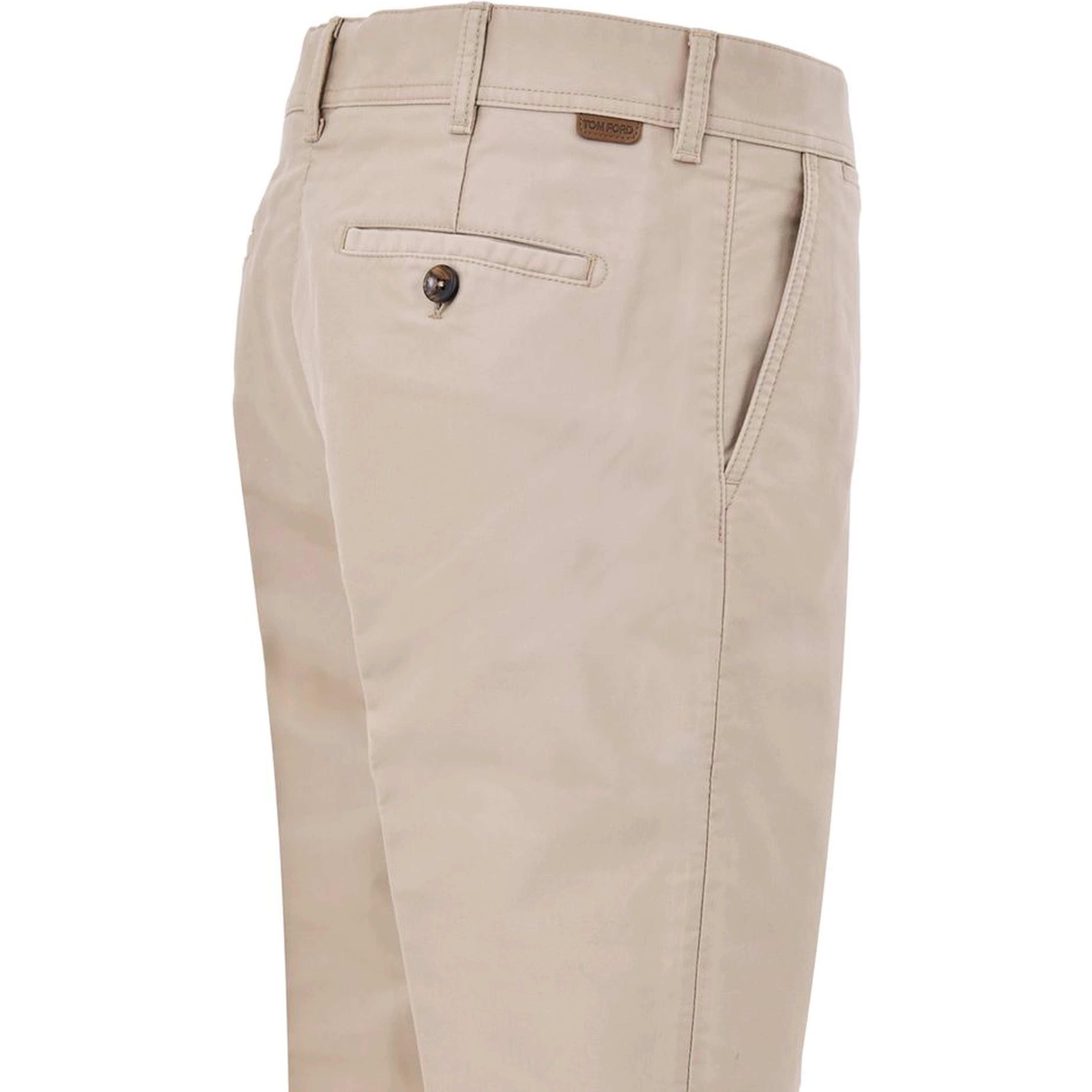 Beige Cotton Chino Pants