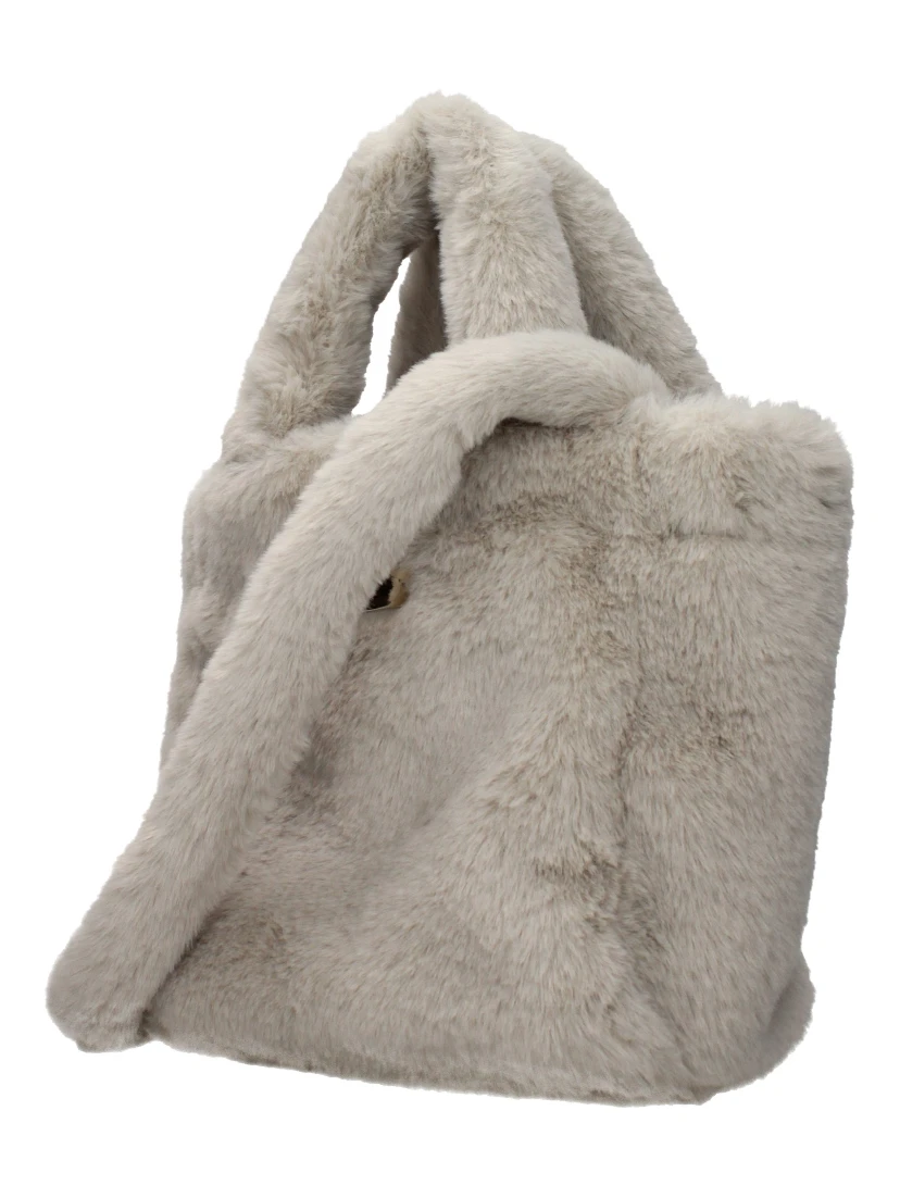 Gray Fur Handbag