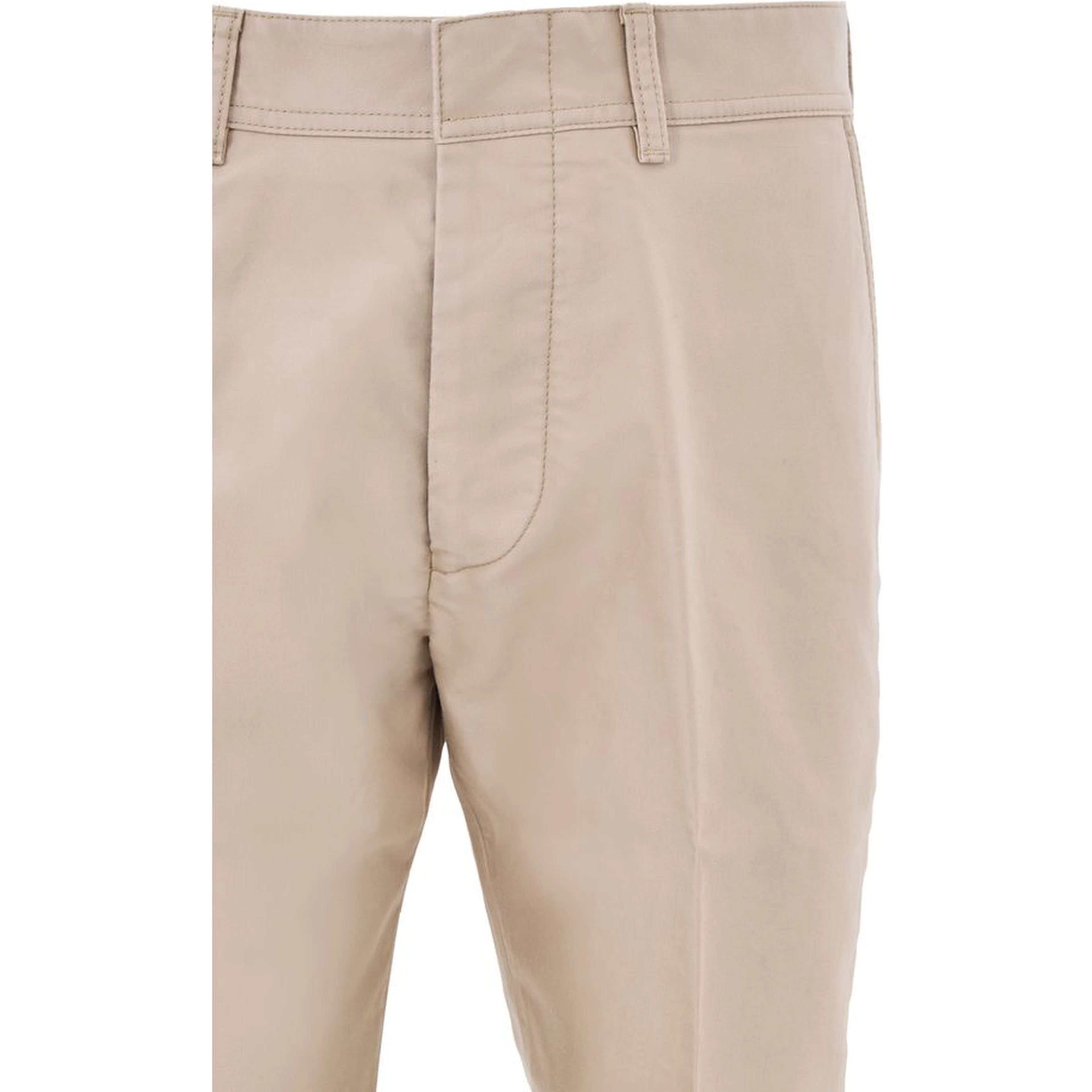 Beige Cotton Chino Pants