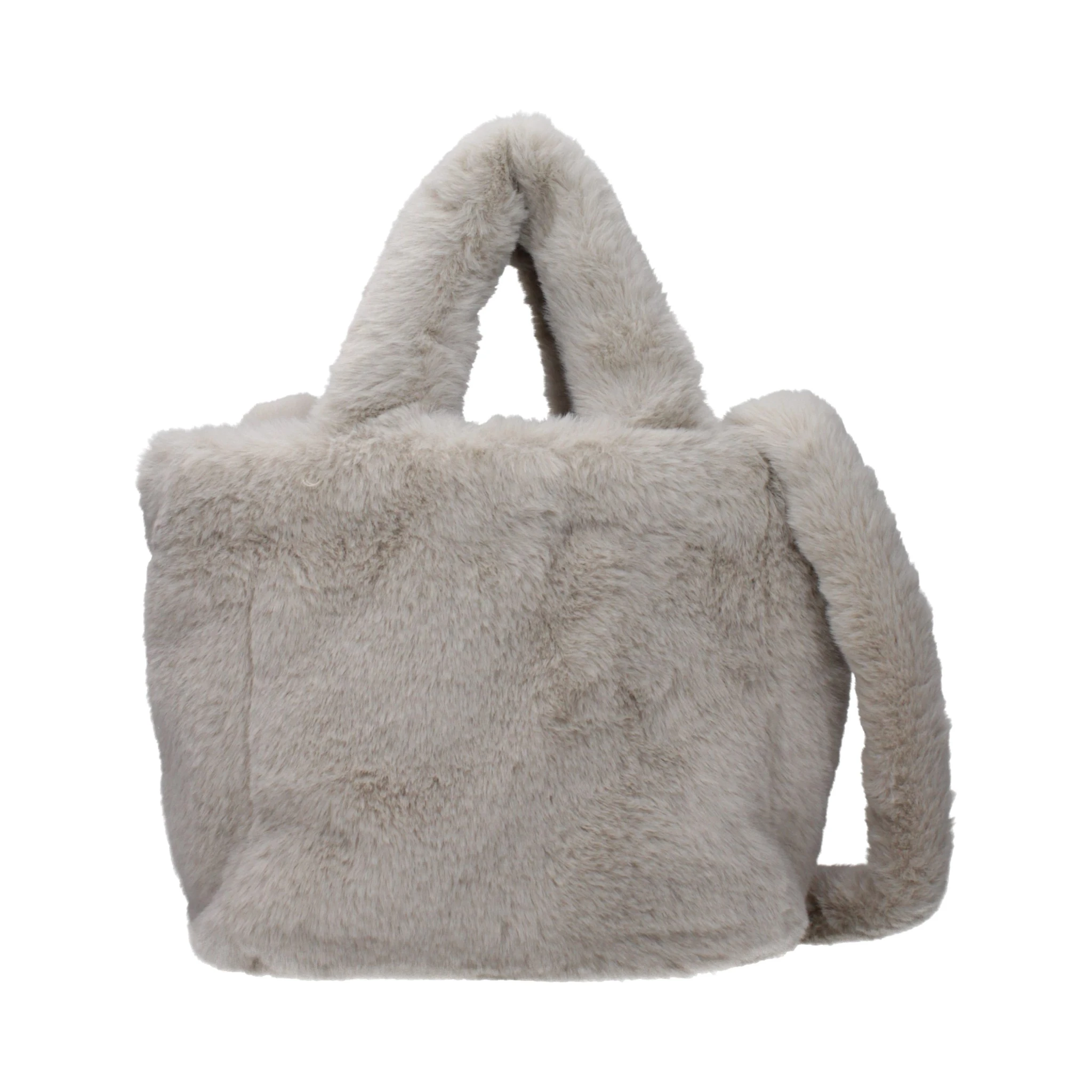 Gray Fur Handbag