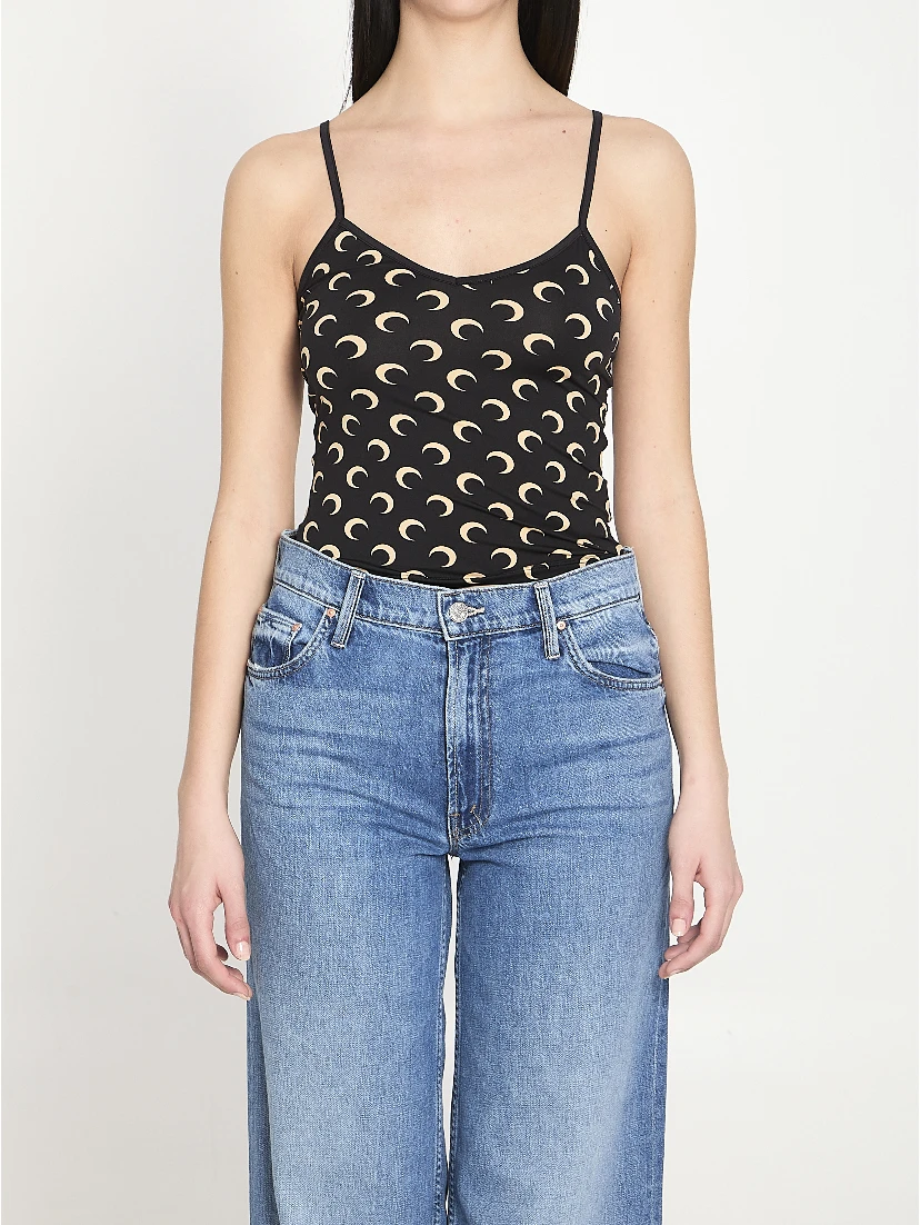 Moon printed jersey top