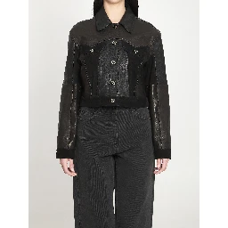 Slim-fit leather blouson