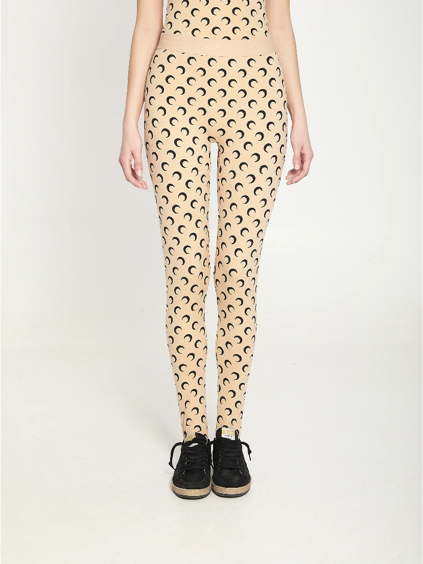 Moon printed jersey leggings
