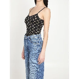 Moon printed jersey top