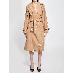 Eco-leather coated trench coat