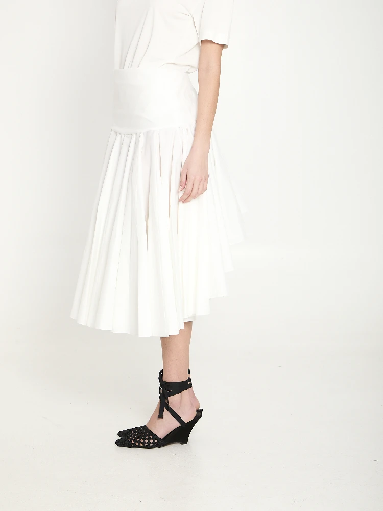 Draped midi skirt with godet alternative
