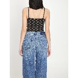 Moon printed jersey top