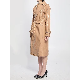 Eco-leather coated trench coat