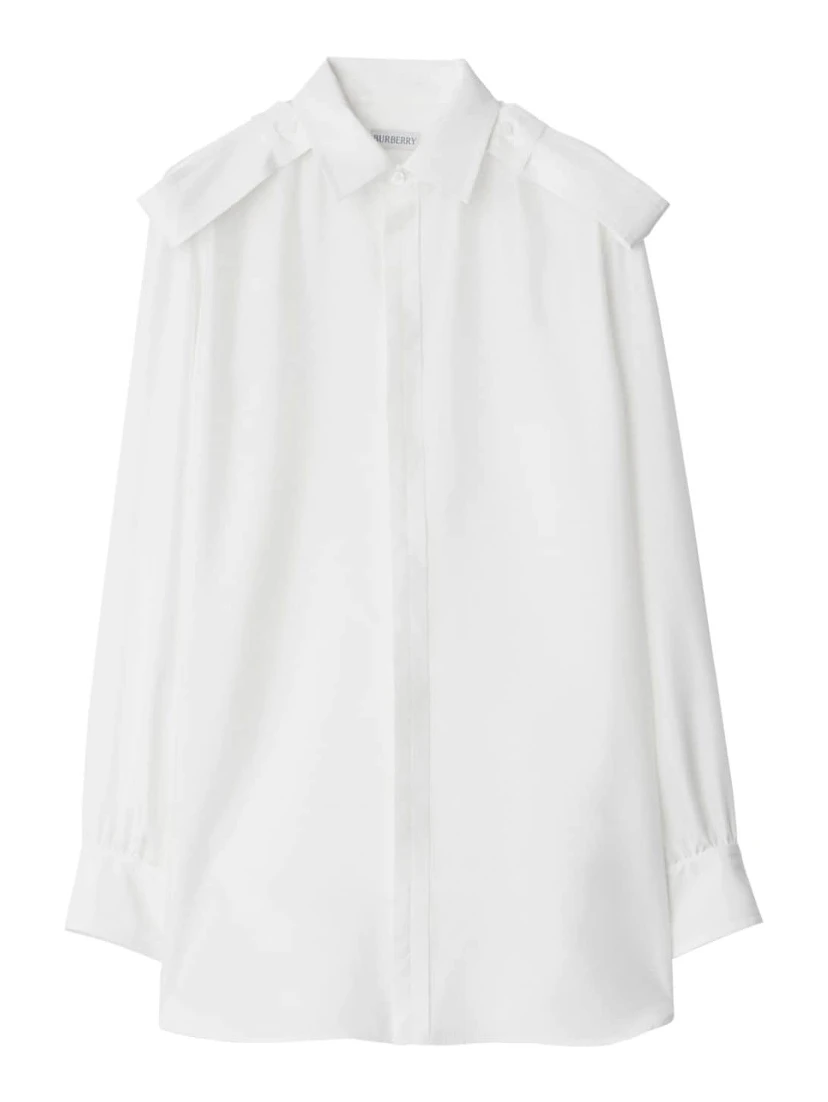 Long-sleeve silk shirt