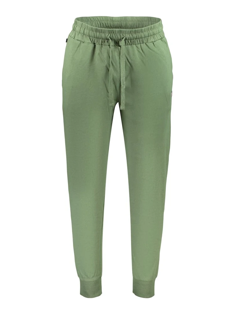 Green Cotton Athletic Pants