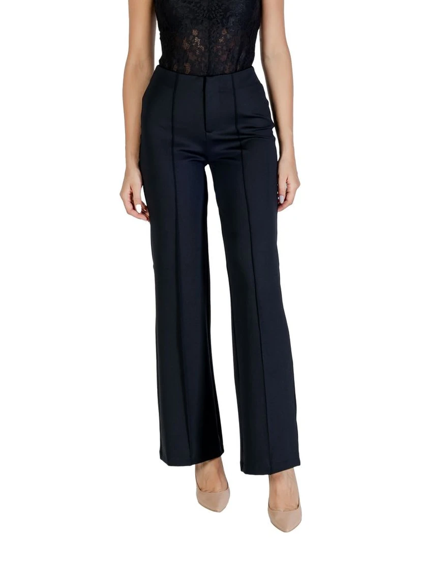 Black Polyamide Flared Pants
