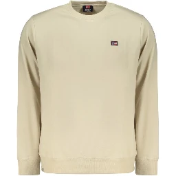 Beige Cotton Men Sweatshirt