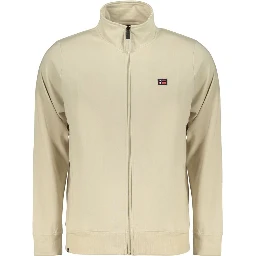 Beige Cotton Men Sweatshirt