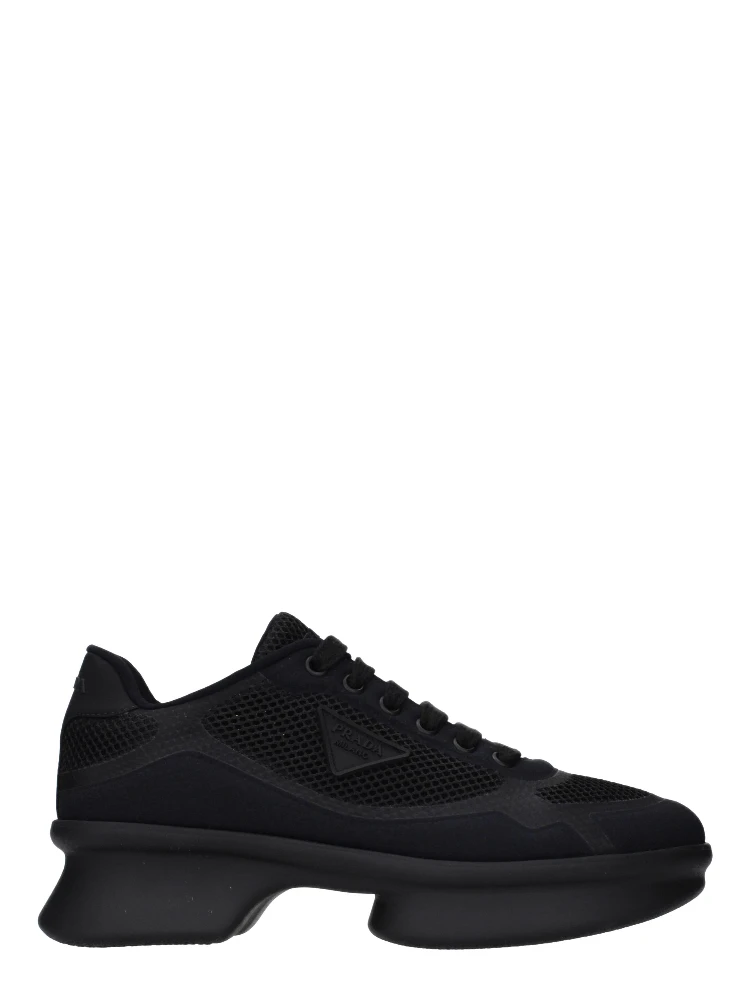 Black Fabric Low Top Sneakers